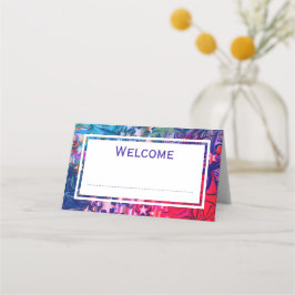 Cartão De Mesa Abstrato CHRISTMAS STARS Púrpura Lilac Vermelho PE