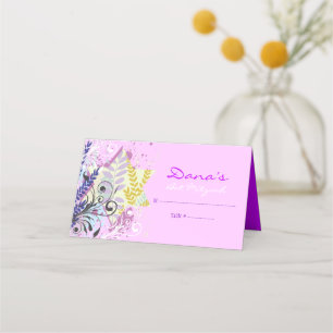Cartão De Mesa ABSTRATO FLORAL STAR Bat Mitzvah Seating Escort