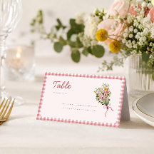 Acabada de sair do mercado rosa gingham convite+ch