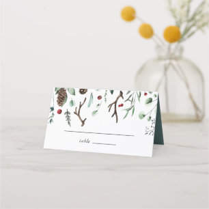 Cartão De Mesa Alegria de Natal Elegante Casamento no inverno d