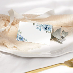 Cartão De Mesa Algo azul antes de fazer azul poeirento floral