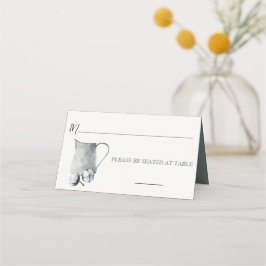 Cartão De Mesa Algodão em Casamento de Tin Pitcher