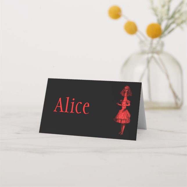 Cartão De Mesa Alice no País das Maravilhas (Frente)