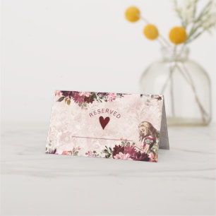 Cartão De Mesa Alice no País das Maravilhas Reservado Casamento