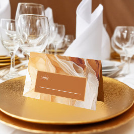 Cartão De Mesa Amber Brandy Abstrato Ink Wedding ID1089