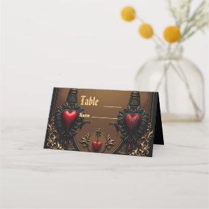 Cartão De Mesa Amor eterno à sombra da escuridão gótica.