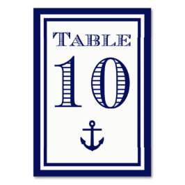 Cartão de Mesa Âncora Simples em Azul Marinho #10