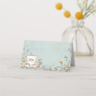 Cartão De Mesa Aniversário do Partido do Chá de Flor Selvagem