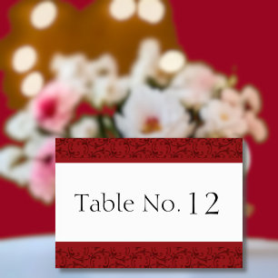 Cartão de Mesa Antiquado Red Florentine