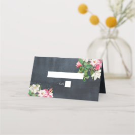 Cartão De Mesa Aquarela Flores Magnólia Negras Casas