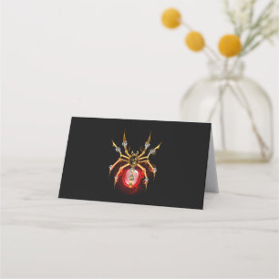 Cartão De Mesa Aranha-do-galo em preto