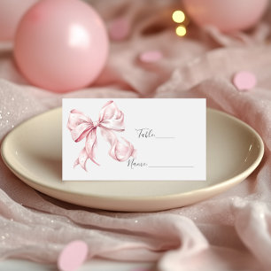 Cartão De Mesa Arco Rosa Elegante Pearls Chá de fraldas Girl