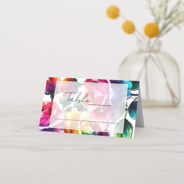 Cartão De Mesa Arranjo de Assentos da Mesa de Casamento de Rosas  (Frente)