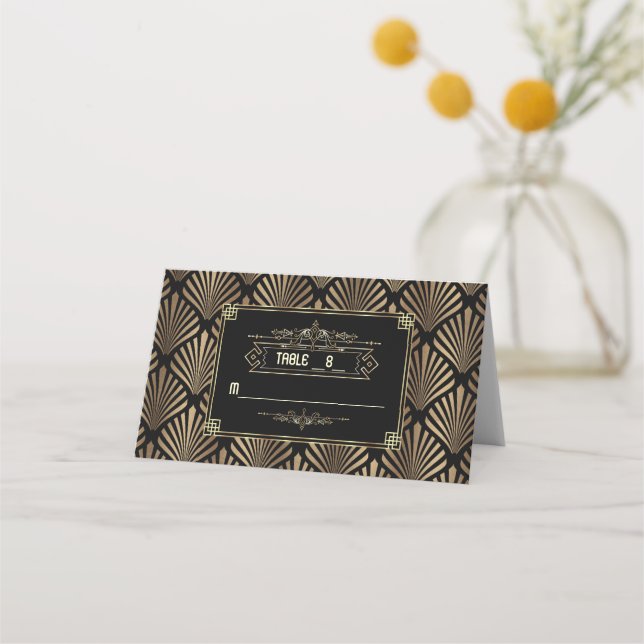 Cartão De Mesa Art Deco White Gatsby 1920 Núm. (Frente)