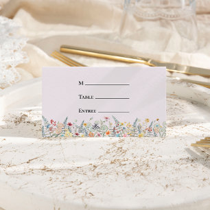 Cartão De Mesa Árvore de Casamento Simples de Lavanda de Flor Sel