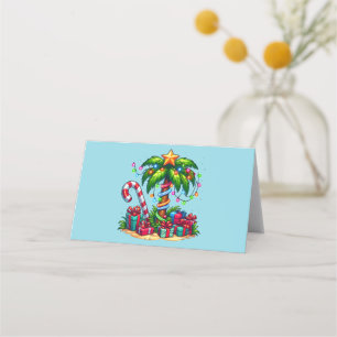 Cartão De Mesa Árvore de Palma de Natal tropical