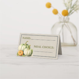 Cartão De Mesa Autumn Blooms Pumpkin Fall Meal Choice Casamento