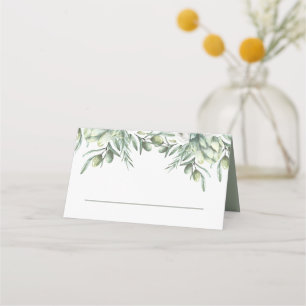 Cartão De Mesa Azeitonas aquáticas. Casamento italiano de jardim
