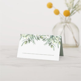 Cartão De Mesa Azeitonas em aquarela. Casamento italiano em jardi