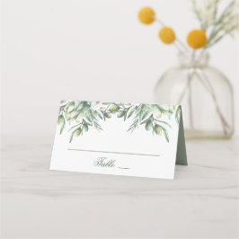 Cartão De Mesa Azeitonas em aquarela. Casamento italiano no jardi