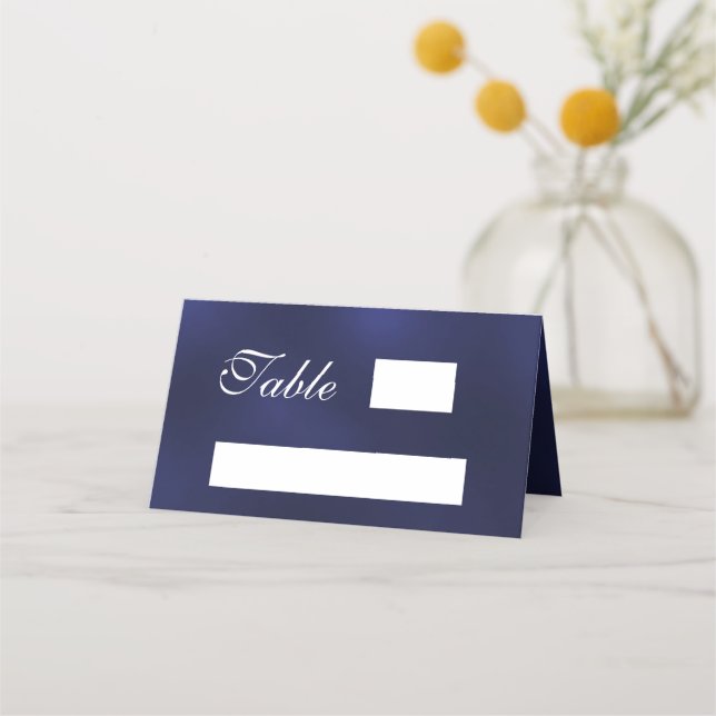Cartão De Mesa Azul branco simples (Frente)