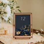 Cartão de Mesa Azul Dourado Luxe Floral de Casamen<br><div class="desc">A nossa coleção "Watercolor Moody Florals" apresenta florais escuros em cores preto, azul-lacre e azul-meia-noite com sotaques de ouro combinados com tipografia elegante para todas as vossas ocasiões. Misture e combine os itens conforme desejar e entre em contato conosco se você tiver solicitações especiais por meio de bate-papo ou email....</div>