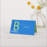 Cartão De Mesa B Bar inicial de recolha Mitzvah Seating Escort<br><div class="desc">BEM-VINDO! Todos os meus designs são peças originais de trabalho de arte de um TIPO, desenhadas por mim! Você só pode encontrá-los aqui! Posso mudar a cor de quase qualquer design para ajustado das suas necessidades. Posso até adicionar o nome hebraico do seu filho ao convite, só me pergunte como....</div>