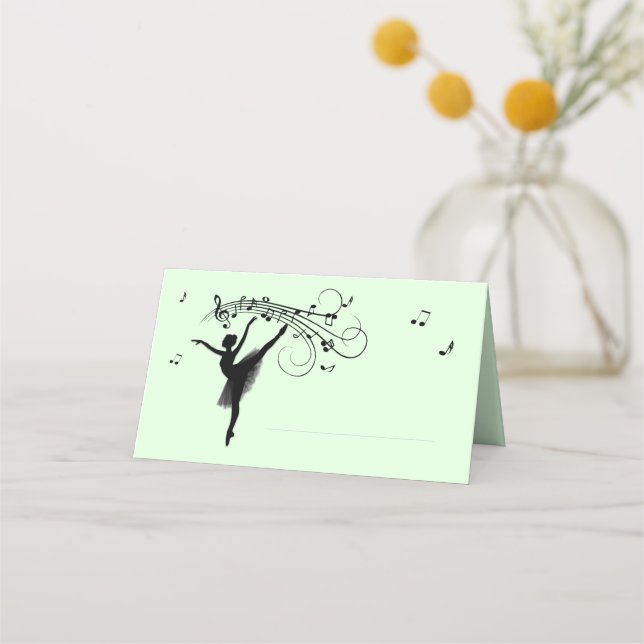Cartão De Mesa Ballerina Dançando com Área de Música Vinculada po (Frente)
