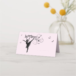 Cartão De Mesa Ballerina Dançando com Área de Música Vinculada po