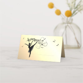 Cartão De Mesa Ballerina Dançando Incrível com Música Amarela