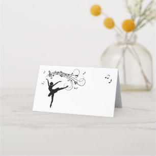 Cartão De Mesa Ballerina Dancing with Music Notes