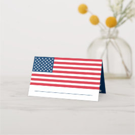 Cartão De Mesa Bandeira Americana Vermelha Branca Azul Casamento
