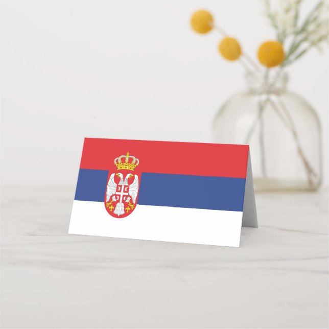 Cartão De Mesa Bandeira da Sérvia (Frente)
