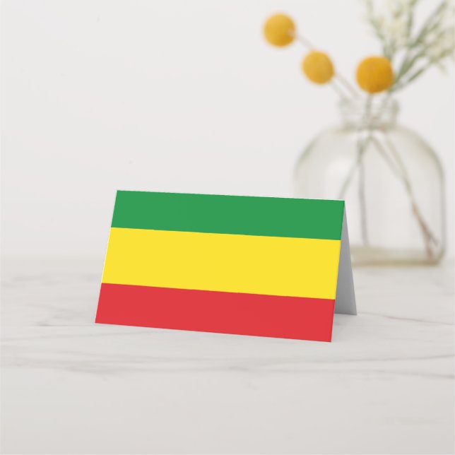Cartão De Mesa Bandeira Rastafarian Rasta Etiópia (Frente)
