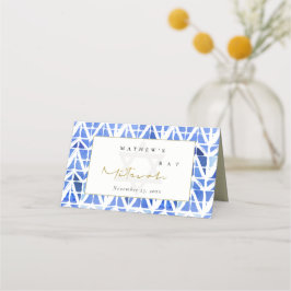 CARTÃO DE MESA BAR CHEVRON CHEVRON INDIGO AZUL MITZVAH