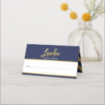 Cartão De Mesa BAR MITZVAH marinho moderno azul   nome dourado LA<br><div class="desc">pelo kat massard >> kat@simplysweetPAPERIE.com <<< Uma tendência, design bonitinho para os seus CARDS DE RESIDÊNCIA de eventos. Escrever nomes de convidados manuais e adicionar número de tabela TIP: 1. Para mudar/mover gráficos e fontes e adicionar mais texto - pressione o botão "personalizá-lo" *** Correspondência de envelopes impressos disponíveis também...</div>