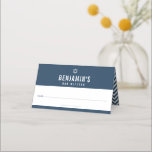 Cartão De Mesa BAR MITZVAH — marinho simples e ousado do bloco ch<br><div class="desc">pelo kat massard >> https://linktr.ee/simplysweetpaperie <<< Uma tendência,  design bonitinho para os seus CARDS DE RESIDÊNCIA de eventos. Escrever nomes de convidados manuais e adicionar número de tabela TIP: 1. Para alterar/mover gráficos e fontes e adicionar mais texto - pressione o botão "personalizar"</div>
