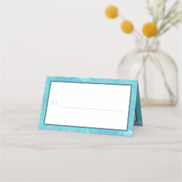 Cartão De Mesa Bat Mitzvah Blue Opal Watercolor Party Escort