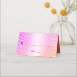Cartão De Mesa Bat Mitzvah Bold Boho Gradiente Laranja Retro Cor-<br><div class="desc">Nenhuma festa do Bat Mitzvah está completa sem cartões de lugar personalizados. Deixe o seu Bat Mitzvah favorito se orgulhar, se regozijar e celebrar seu marco em seu partido perfeitamente coordenado. Típica roxa rosa-quente e divertida e Estrela de David sobrepõe um fundo de raios laranja-claro e cor-de-rosa com pontos brancos....</div>