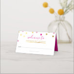 Cartão De Mesa BAT MITZVAH bonito glam confetti spot dourado rosa<br><div class="desc">pelo kat massard >> https://linktr.ee/simplysweetpaperie <<< Uma tendência,  design bonitinho para os seus CARDS DE RESIDÊNCIA de eventos. Escrever nomes de convidados manuais e adicionar número de tabela TIP: 1. Para alterar/mover gráficos e fontes e adicionar mais texto - pressione o botão "personalizar"</div>