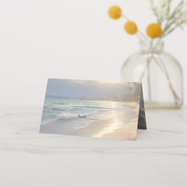 Cartão De Mesa Beach Wedding (Verso)