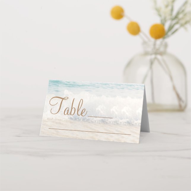 Cartão De Mesa Beach Wedding Seaside Wedding Place Card (Frente)
