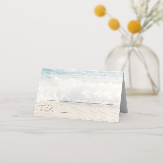 Cartão De Mesa Beach Wedding Seaside Wedding Place Card (Frente)