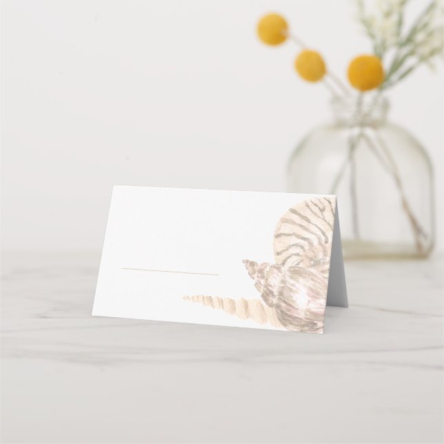 Cartão De Mesa Beachy Sea Shell Design Place Card (Frente)