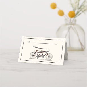 Cartão De Mesa Bicicleta Antiga Construída Para 2 Bicicleta Tande