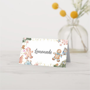 Cartão De Mesa Biscoitos cor-de-rosa e azuis Pão-de-Pé-Pão-Pão Co