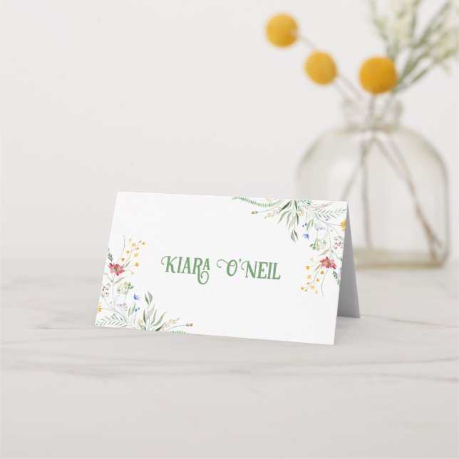 Cartão De Mesa Bloomin' Whimsy" Recepção de casamento de flor sel (Frente)