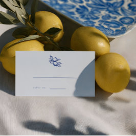 Cartão De Mesa Blue Lemons Doodle Wedding Escort Cards