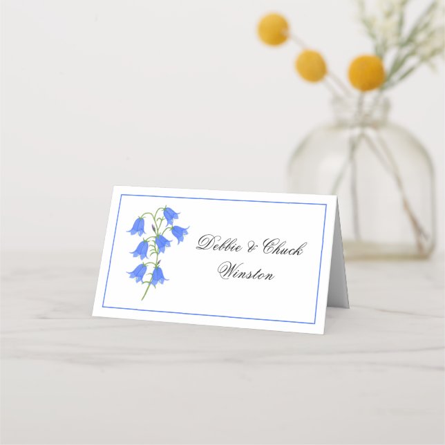 Cartão De Mesa Bluebell Flowers Place Card Tent (Frente)