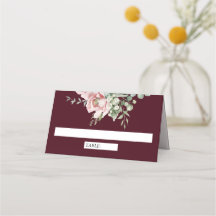 Blush Pink Floral Eucalyptus Burgundy Wedding